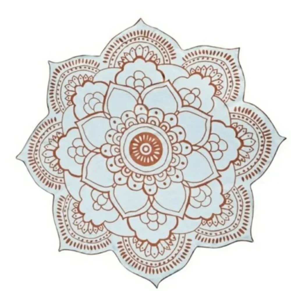 VIX Paula Hermanny Blue Brown Lotus Beach Spa Towel